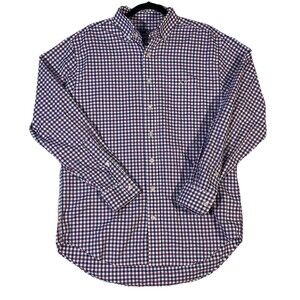 Vineyard Vines Mens Slim Fit Tucker Shirt Purple Blue White Checked Plaid Size M